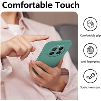 Husa de Protectie, Vafy, pentru Huawei Mate 50 Pro, Liquid Silicone, cu Microfibra pe Interior, Protectie Antisoc, Compatibil Incarcare Wireless, Verde