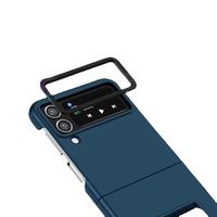Husa de protectie Vafy, Pliere Tridimensionala, Multifunctionala, PC, pentru Samsung Galaxy Z Flip 3 , Albastru