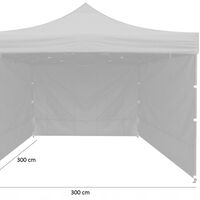 Cort tip pavilion cu 3 pereti laterali, structura solida otel si acoperis impermeabil PVC, 3x3 m cu inaltime reglabila, albastru