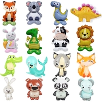 Balon din Folie Metalizata, Vafy, Mini Figurine Animalute, Model Koala, Tematica Aniversare, 38x58 cm, Ambalaj Individual, Pai Inclus, Umflare cu Aer sau Heliu, Multicolor