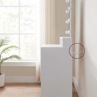 VASAGLE Masa de toaleta cu oglinda LED cu luminozitate reglabila, 2 sertare si 3 compartimente, 100x40x145 cm, alb