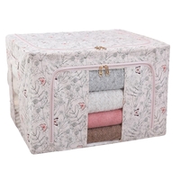Cutie Depozitare, Vafy, 66L, din Material Textil, 50 x 40 x 33 cm, pentru Haine si Lenjerii, Model Fluturasi, Roz