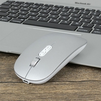 Mouse Wireless Reincarcabil, Vafy, Compatibil Windows/macOS, Bluetooth 5.1 + 2.4GHz, Silentios, DPI 800/1200/1600, Argint