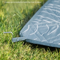 SONGMICS Patura picnic impermeabila 200x200 cm, cu ancore de fixare, pliabila, lavabila, multistrat, albastru cu model frunze