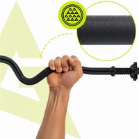 Bara haltera curbata Z pentru greutati 120 cm, diametru 25 mm, otel, incarcare maxima 140 kg, negru