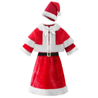 Costum dama Craciun cu rochie, pelerina, curea si caciula, marime universala, rosu
