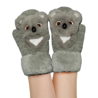Manusi pentru Copii, Vafy, din Plus cu Umplutura de Bumbac, Protectie Termica, 24 x 20 x 3 cm, Model Koala 3D, Gri