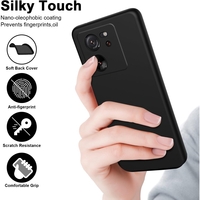 Husa de Protectie, Vafy, pentru Xiaomi Redmi 13T, Liquid Silicone, cu Microfibra pe Interior, Protectie Antisoc, Compatibil Incarcare Wireless, Negru