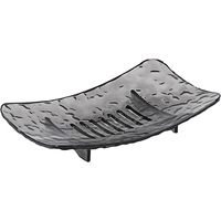 Savoniera din Plastic Flippy, 15 x 9 cm, cu Scurgere Apa, Design Modern, Gri