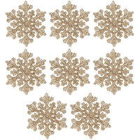 Decoratiune brad fulg de zapada, set 8 bucati, 8cm, auriu