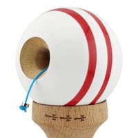 Kendama X CHICANOS Originala, Profesionala, Flippy, Big Cups V2, Super Sticky cu Cupe Mari, Rulment Metalic, din lemn 18 cm, Ata 55 cm, Albastru/Alb