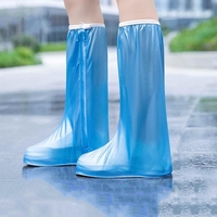 Protectie Incaltaminte pentru Ploaie si Noroi, Flippy, Impermeabila, Talpa Antiderapanta, cu Fermoar si Capsa, Inaltime 40 cm, Marime XL 40-41, Albastru