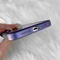 Husa protectie MagSafe TPU, Vafy, pentru iPhone 14, cu decupaj logo, Folie Sticla Camera, Mov