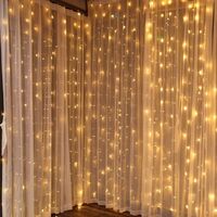 Instalatie Craciun, Tip Perdea, IP44, 10 m x 1 m, 600 LED-uri, Alb cald, cu flash, Transformator cu telecomanda, Interconectabila, Prelungitor 3 m inclus, Fir transparent, Interior/ Exterior, Vafy