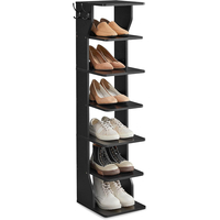 VASAGLE Raft de pantofi, pentru spatii inguste, 6 nivele, 30x26x110 cm, negru