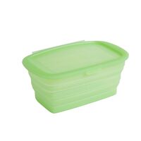 Caserola din Silicon, Flippy, Pliabila, 1L, 18.8 x 8 x 11.5 cm, Rezistenta Temperaturi Extreme, Verde