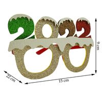 Ochelari petrecere de Revelion, 2022, Bej, din Plastic si Poliester, Flippy