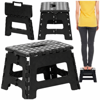Scaun inaltator multifunctional tip scara, antiderapant, 22 cm, maxim 150 kg, negru