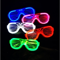 Ochelari de Petrecere cu LED, Flippy, Model Grilaj, din Plastic, 3 Moduri de Iluminat, Marime Universala, Multicolor