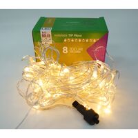 Sectiune Instalatie de Craciun Vafy, Tip Plasa, 80 LED-uri, 2 m x 1 m, 8 jocuri de lumini, Interconectabila, Fir transparent, Alb cald
