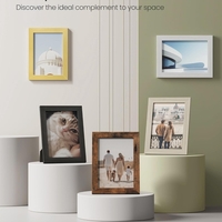SONGMICS set rame foto 10 buc, 28x24 / 21x16 / 18x13 cm, negru, montaj perete sau birou, MDF si plastic