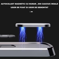 Suport Auto Numar Telefon Parbriz, Flippy, Aliaj de Aluminiu, Lipire cu Banda Dubla Adeziva, 13,8 cm, Argintiu