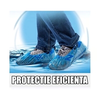 Set 100 Huse de Pantofi Impermeabile de Unica Folosinta, Flippy, Universale, Albastre, pentru Zile Ploioase