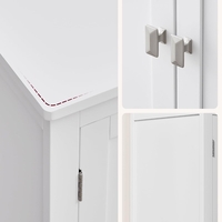VASAGLE Dulap de baie, din MDF, cu 2 compartimente si 4 usi, rafturi reglabile, 30x60x110cm, alb