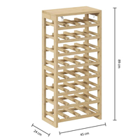 Suport sticle 5Five Linha bambus pentru 32 sticle, 45x24x89 cm, maro natural