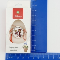 Ambalaje de Carton pentru Martisoare, Flippy, Set 200 Bucati, Cutii Brosa, Model Cos cu Flori, Alb/Rosu