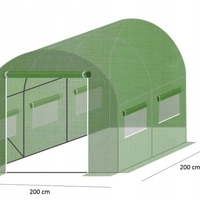 Sera de gradina, tip tunel cu cadru metalic, 200x200cm, verde, 4 mp