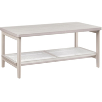 VASAGLE Masuta de cafea, din MDF, cu spatiu de depozitare pe 2 nivele, 55x100x45 cm, stil boho, bej