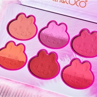 Set de Machiaj Kevin&Coco, 6 culori Blush, Husa Pufoasa, Model Pisicuta, 17.3x12.5x5 cm, Multicolor