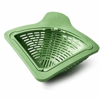 Cos Scurgere Chiuveta, Vafy, Strecuratoare Triunghiulara pentru Bucatarie, Suport Depozitare, Cos Perforat, Clatire cu Jet de Apa, 23 x 9.5x 6 cm, Verde