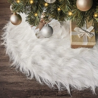 Covor pentru bradul de Craciun White Haipai, diametru 120 cm, blana cu o grosime 4 cm, alb