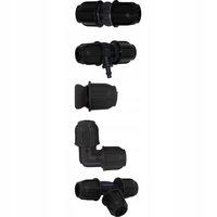 Set irigare gradina 44 piese cu furtun PVC si stropitori, furtun 2 x 10 metri, 10 aspersoare, negru