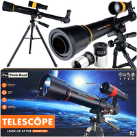 Telescop pentru copii cu stativ si 2 oculare pentru observarea cerului, 46x43x33 cm, negru
