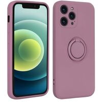 Husa protectie Vafy compatibila cu Samsung A20E Liquid Silicone Ring cu suport rotativ Mov