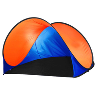 Cort plaja si picnic semi-deschis Sersimo, protectie UV, 200x120x110cm, portocaliu