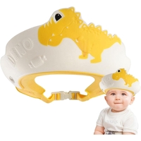 Viziera de Protectie Baie Pentru Copii, Fippy, Model Dinozaur, Dimensiune ajustabila, Durabil, Usor de curatat, Impotriva Samponului, pentru Ochi si Urechi, TPE+PP, 22x21 cm, Galben