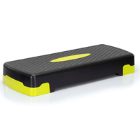 Stepper aerobic, ajustabil in 3 trepte, antiderapant, maxim 350 kg, 68x29x20 cm, negru si verde
