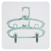 Set 10 de Cleme pentru Haine, Flippy, de Prindere pentru Pantaloni, Atasabile la Umerase, 1.6x2.3x6.35 cm, Verde