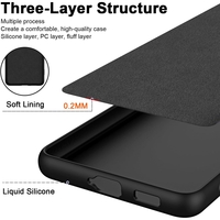 Husa de Protectie, Vafy, pentru Xiaomi Redmi 13T, Liquid Silicone, cu Microfibra pe Interior, Protectie Antisoc, Compatibil Incarcare Wireless, Negru