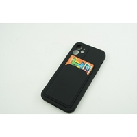 Husa protectie cu suport card compatibila cu Samsung A72 Negru