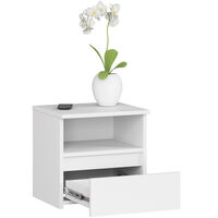 Noptiera cu 1 sertar, PAL laminat 16mm, 40x35x40 cm, alb