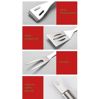Set 18 Ustensile pentru Gratar, Flippy, din Otel Inoxidabil, Geanta Oxford, Argintiu