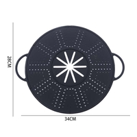 Capac Sita pentru Tigaie, Vafy, 28 inch, Capac din Silicon pentru Scuregere, Rezistent la Remperaturi ridicate, Anti-Stropire, Deflector de Ulei, Negru