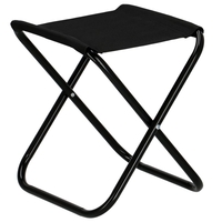 Scaun pliabil pentru camping sau pescuit, cadru metalic, maxim 100 kg, 26x26x34 cm, negru