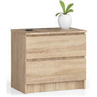 Noptiera cu 2 sertare din PAL laminat 16 mm, 60x40x55 cm, stejar sonoma