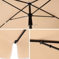 SONGMICS Umbrela terasa gradina sau plaja, inclinare 2 directii, protectie UV UPF 50+, 180x125 cm, maro taupe